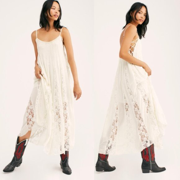 Free People Victorian Lace flowy Sundress Dress - Picture 3 of 8